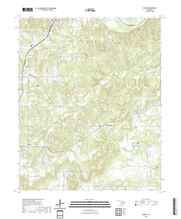 Francis, OK — USGS 7.5-minute topo (2022)
