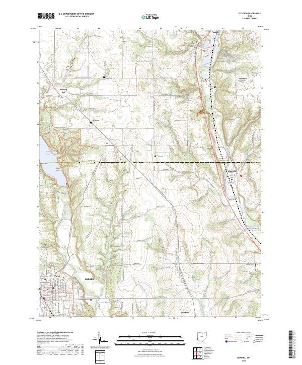 Oxford, OH — USGS 7.5-minute topo (2023)