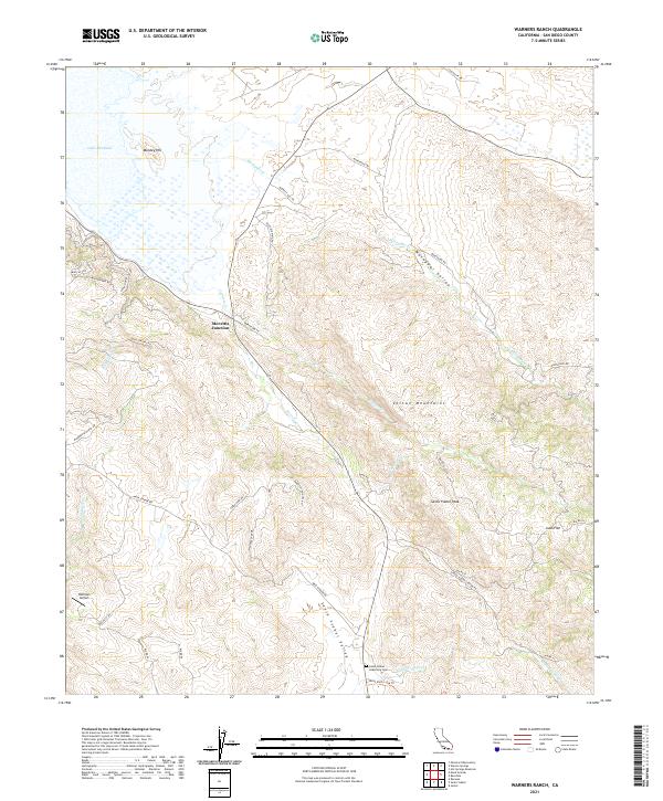 Warners Ranch, CA — USGS 7.5-minute topo (2021)
