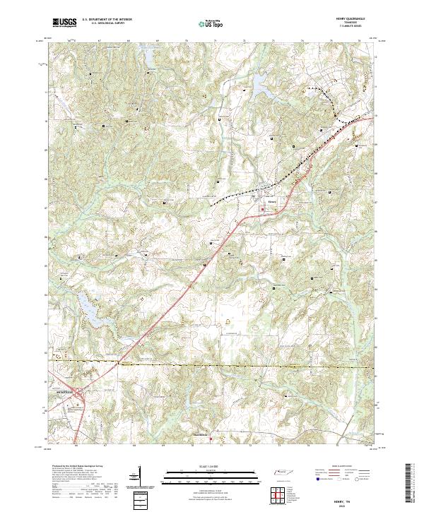 Henry, TN — USGS 7.5-minute topo (2022)