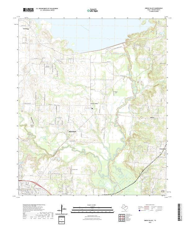 Green Valley, TX — USGS 7.5-minute topo (2022)