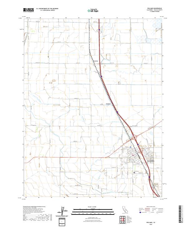 Williams, CA — USGS 7.5-minute topo (2022)
