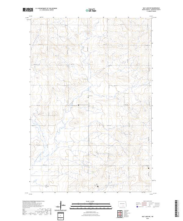 May Lake NW, ND — USGS 7.5-minute topo (2024)