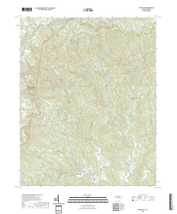 Horse Gap, NC — USGS 7.5-minute topo (2022)