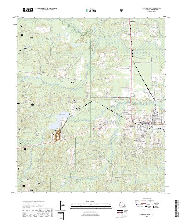 Winnfield West, LA — USGS 7.5-minute topo (2024)