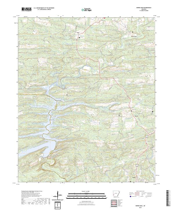 Dierks Dam, AR — USGS 7.5-minute topo (2024)