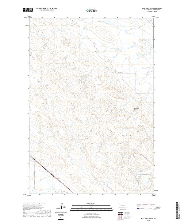 Bull Creek Butte, SD — USGS 7.5-minute topo (2021)