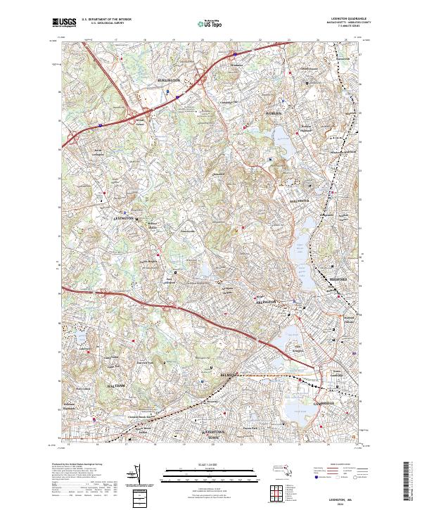 Lexington, MA — USGS 7.5-minute topo (2024)