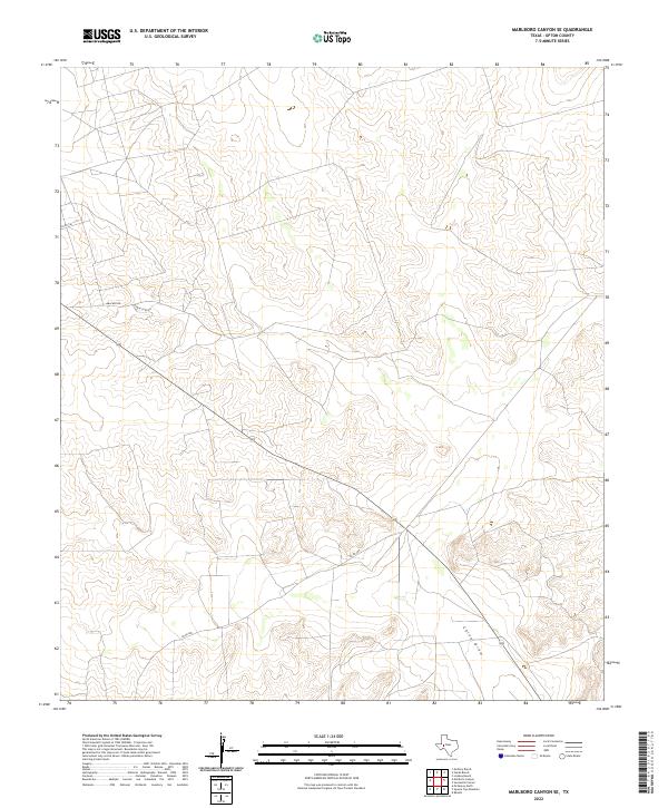 Marlboro Canyon SE, TX — USGS 7.5-minute topo (2022)