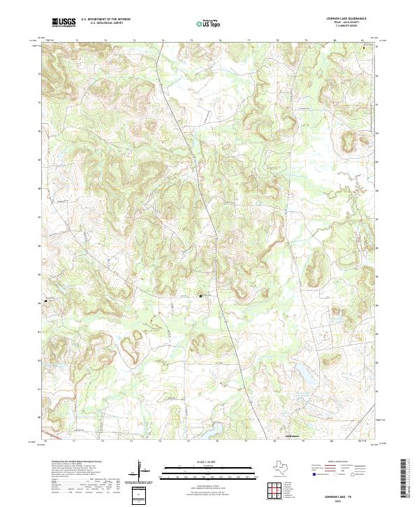Johnson Lake, TX — USGS 7.5-minute topo (2022)