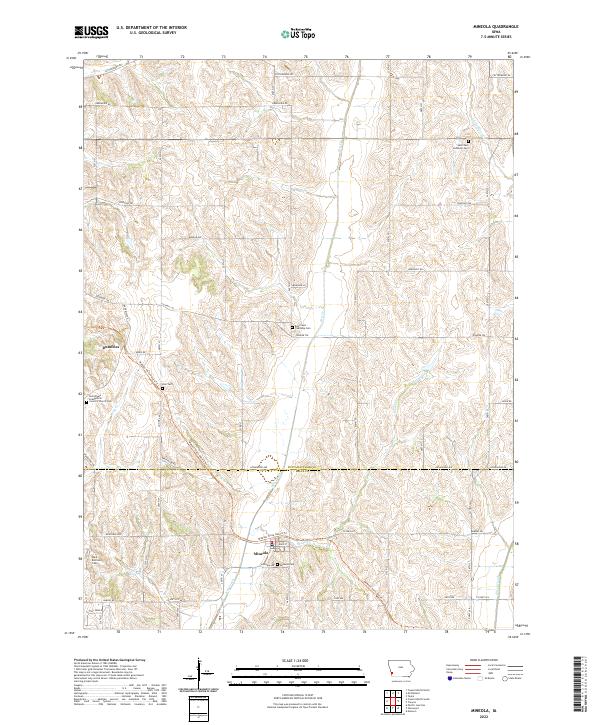 Mineola, IA — USGS 7.5-minute topo (2022)