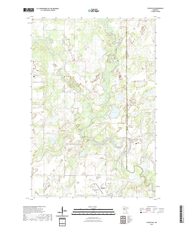 Staples NE, MN — USGS 7.5-minute topo (2022)