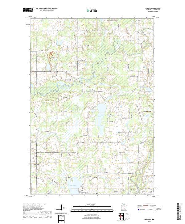 Bradford, MN — USGS 7.5-minute topo (2022)