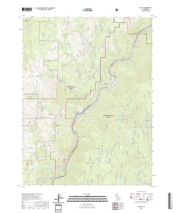 Pulga, CA — USGS 7.5-minute topo (2022)