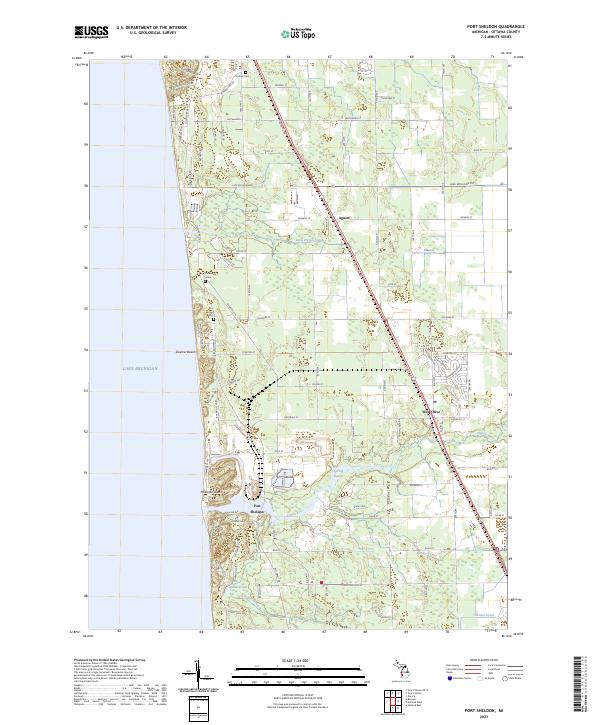 Port Sheldon, MI — USGS 7.5-minute topo (2023)