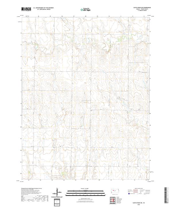 Castle Rock NE, KS — USGS 7.5-minute topo (2022)