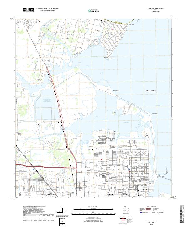 Texas City, TX — USGS 7.5-minute topo (2022)