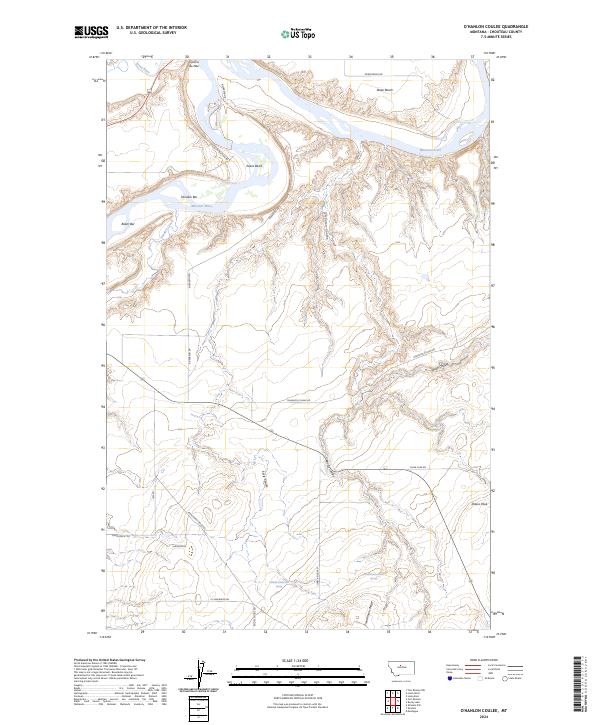 O'Hanlon Coulee, MT — USGS 7.5-minute topo (2024)