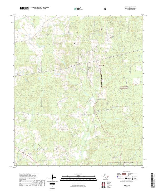 Berea, TX — USGS 7.5-minute topo (2022)