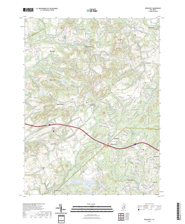 Roosevelt, NJ — USGS 7.5-minute topo (2023)