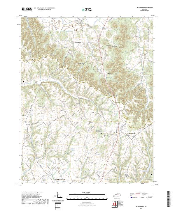 Spurlington, KY — USGS 7.5-minute topo (2022)