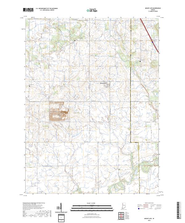 Mount Ayr, IN — USGS 7.5-minute topo (2022)
