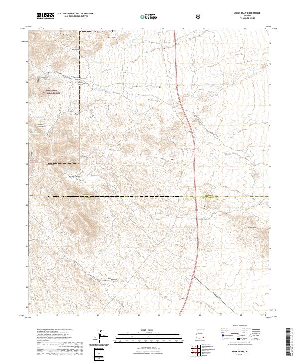Monk Draw, AZ — USGS 7.5-minute topo (2021)