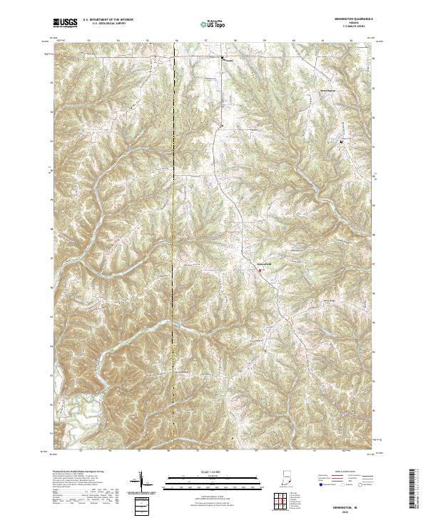 Bennington, IN — USGS 7.5-minute topo (2022)