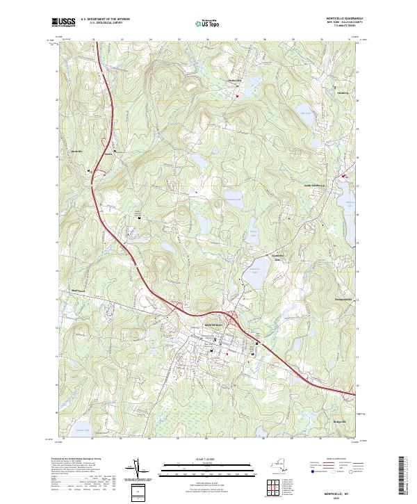 Monticello, NY — USGS 7.5-minute topo (2023)