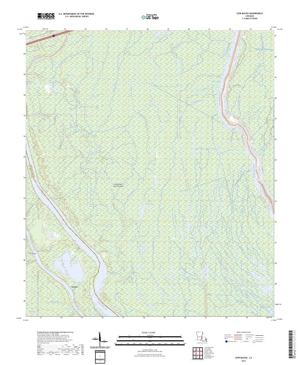 Cow Bayou, LA — USGS 7.5-minute topo (2024)