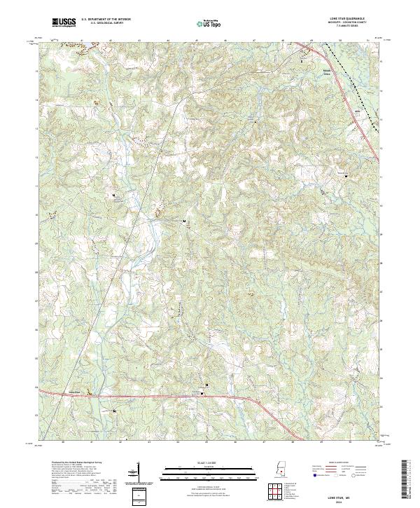 Lone Star, MS — USGS 7.5-minute topo (2024)