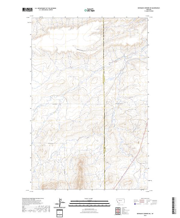 Bowmans Corners NE, MT — USGS 7.5-minute topo (2024)