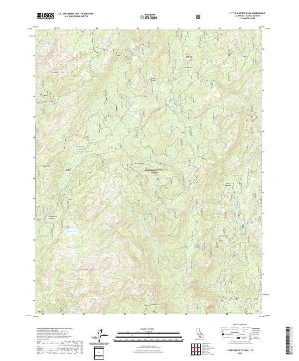 Little Shuteye Peak, CA — USGS 7.5-minute topo (2021)