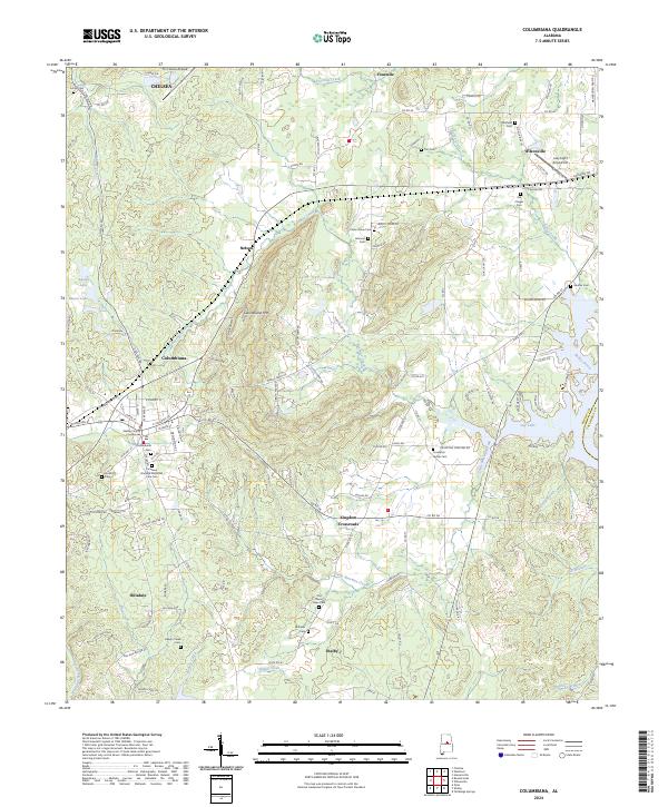 Columbiana, AL — USGS 7.5-minute topo (2024)