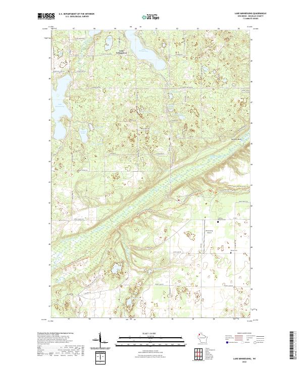 Lake Minnesuing, WI — USGS 7.5-minute topo (2022)