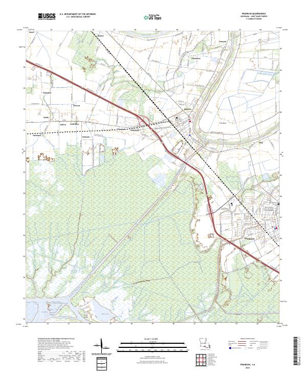 Franklin, LA — USGS 7.5-minute topo (2024)