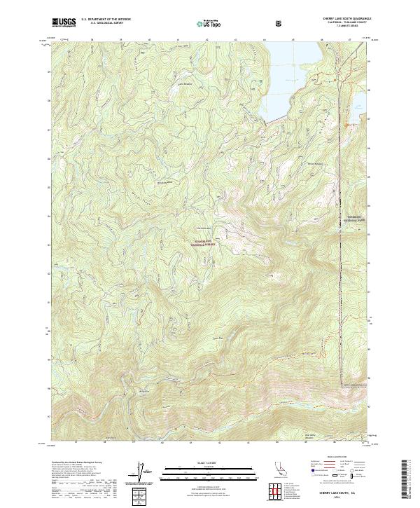 Cherry Lake South, CA — USGS 7.5-minute topo (2021)