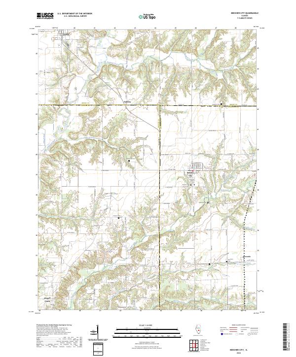 Beecher City, IL — USGS 7.5-minute topo (2024)