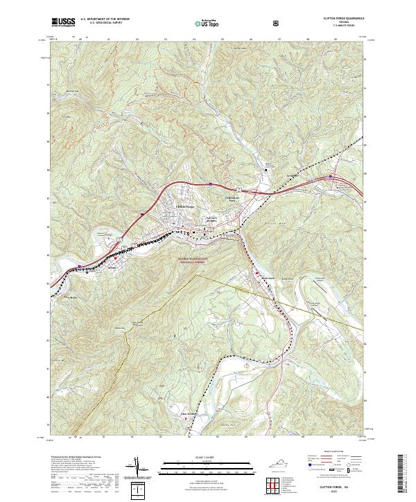Clifton Forge, VA — USGS 7.5-minute topo (2022)