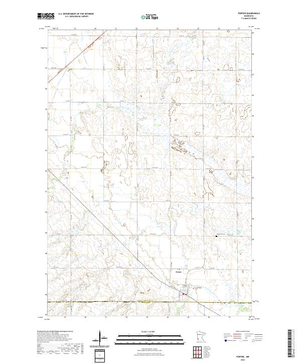 Porter, MN — USGS 7.5-minute topo (2022)