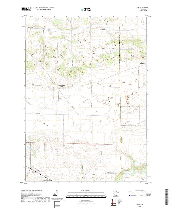 Avalon, WI — USGS 7.5-minute topo (2022)