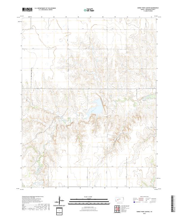 Horse Thief Canyon, KS — USGS 7.5-minute topo (2022)