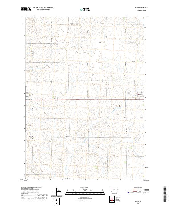 Boyden, IA — USGS 7.5-minute topo (2022)