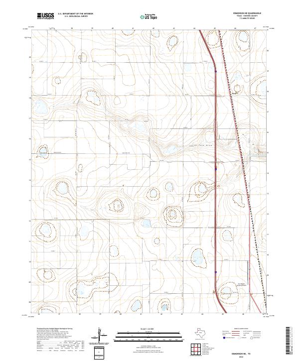Edmonson NE, TX — USGS 7.5-minute topo (2022)