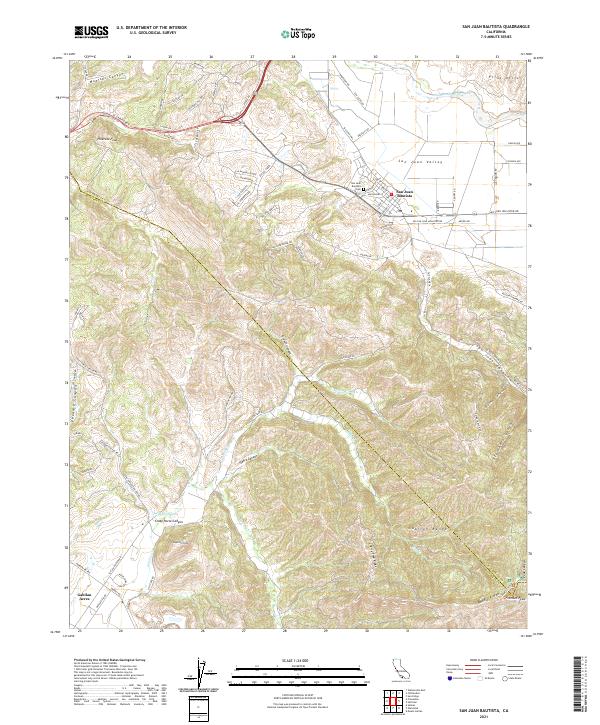San Juan Bautista, CA — USGS 7.5-minute topo (2021)