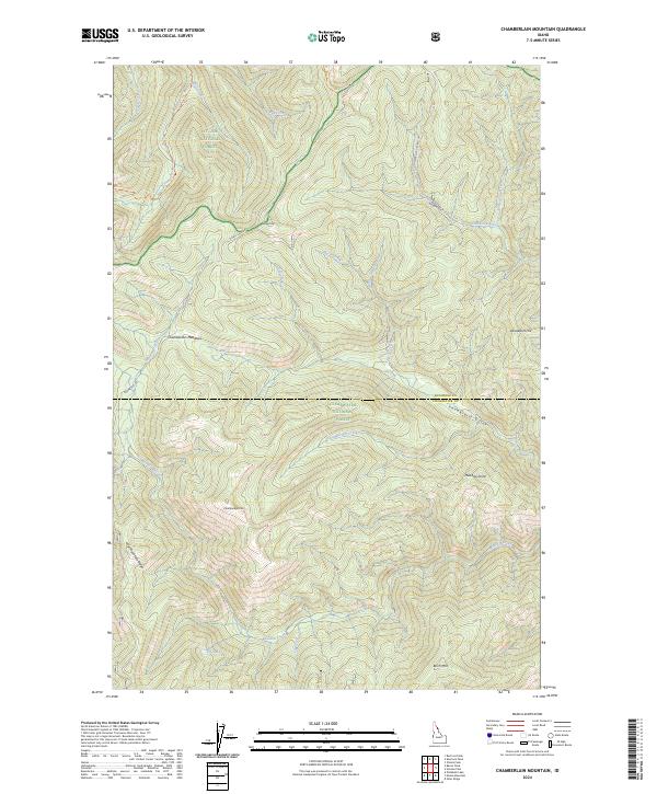 Chamberlain Mountain, ID — USGS 7.5-minute topo (2024)