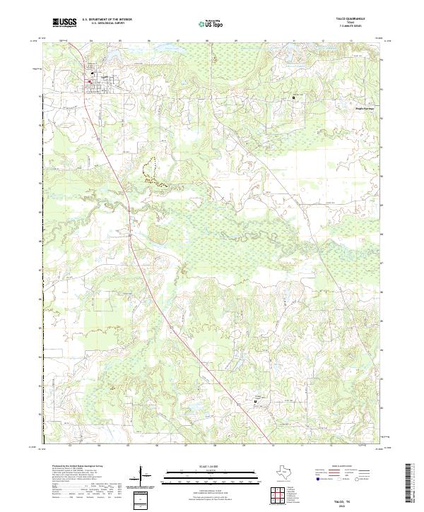 Talco, TX — USGS 7.5-minute topo (2022)
