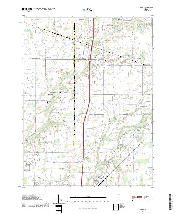 Gilman, IN — USGS 7.5-minute topo (2022)