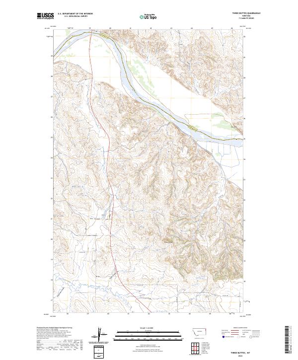 Three Buttes, MT — USGS 7.5-minute topo (2024)