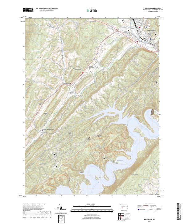 Huntingdon, PA — USGS 7.5-minute topo (2023)